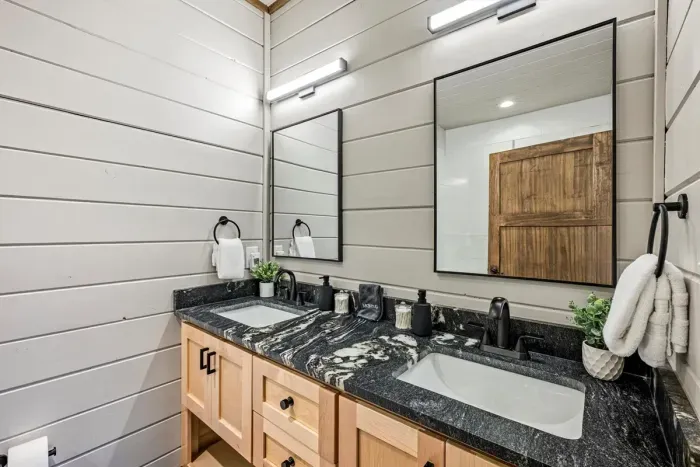 Two mirrors, one vibe, rustic elegance with a splash of modern flair.