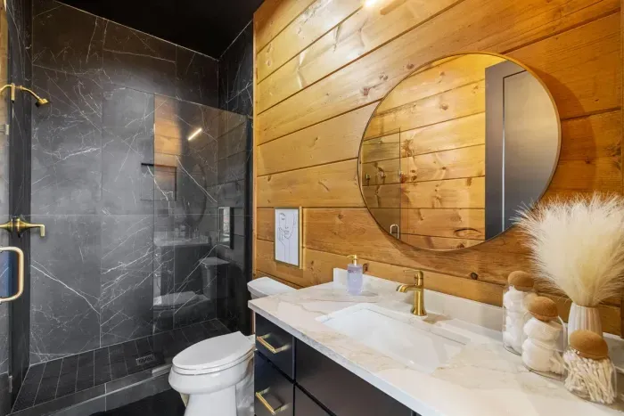 Hallway bathroom next to the bunk room