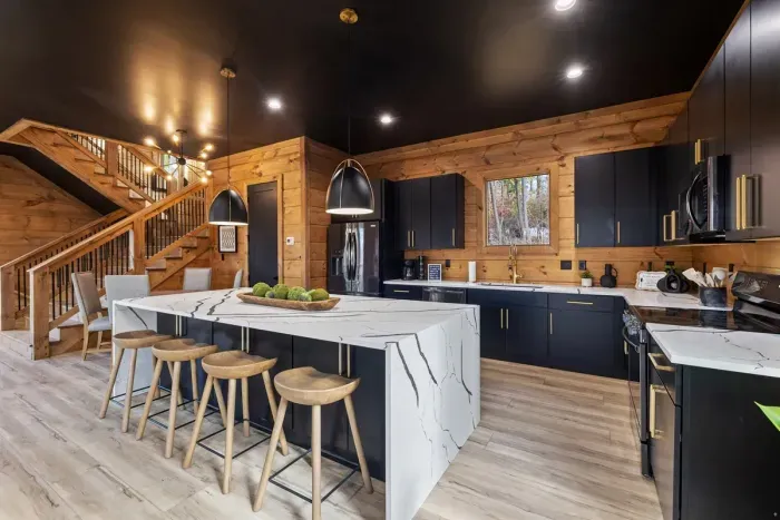 Ample counter space and island for cooking and entertaining