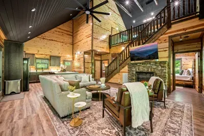 Open concept kitchen and living area