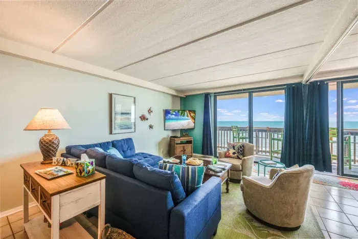 Living room overlooking the ocean