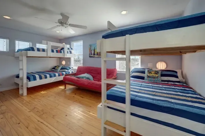 Bunk room with futon