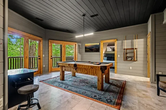 Game Room with Pool Table & Arcade Game