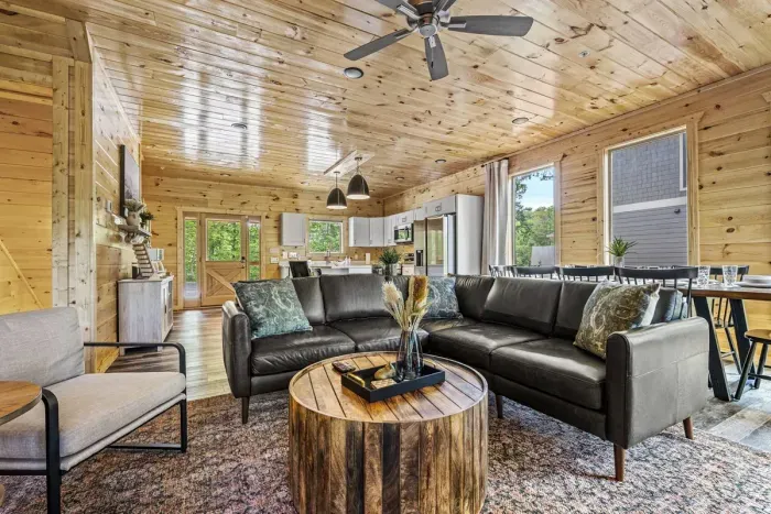 Spacious living area open to the kitchen