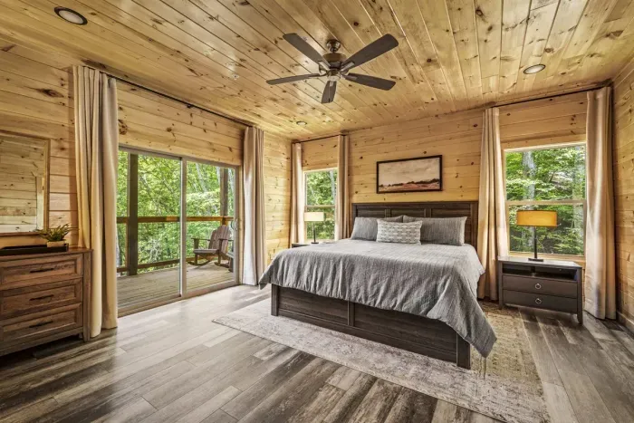Master bedroom with en-suite bathroom on main floor