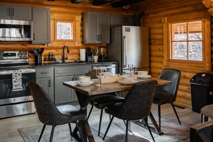 Open concept living, dining and kitchen area