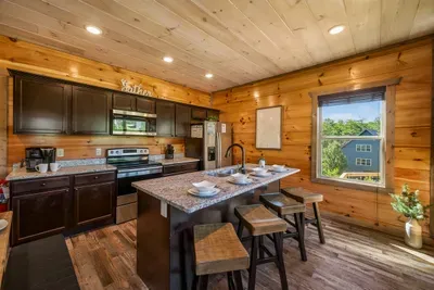 Kitchen with bar seating