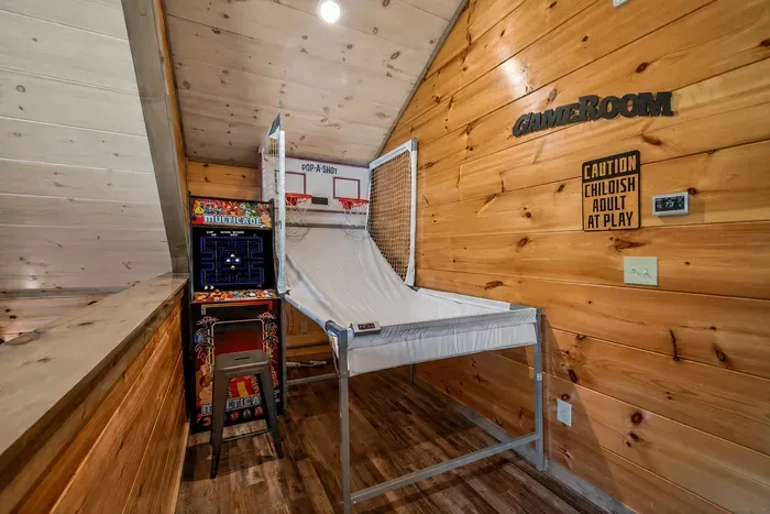 Multicade and basketball game in Game Room