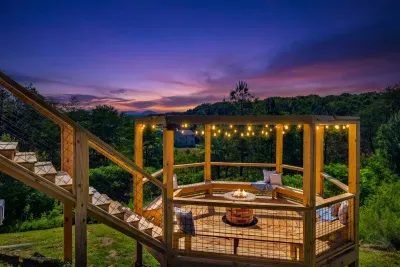 Private fire pit area with scenic views