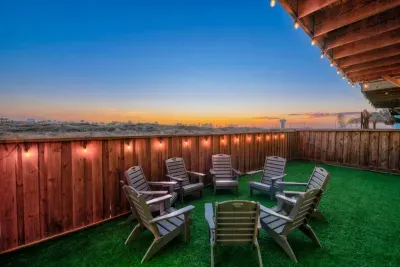 Large turfed backyard
