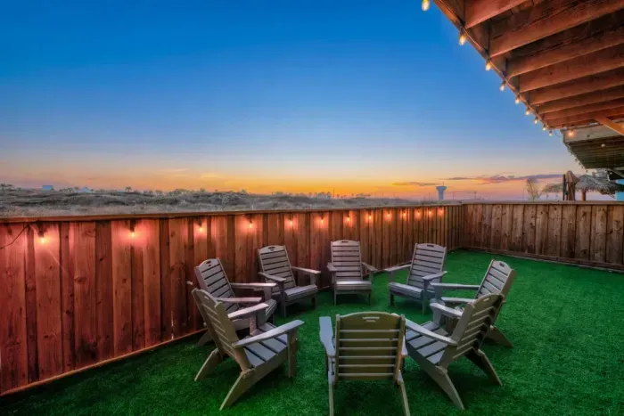 Large turfed backyard