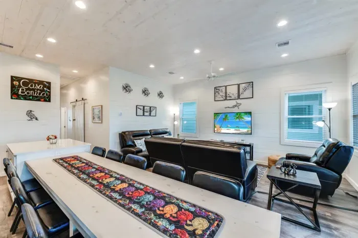 Large dining table with seating for 11