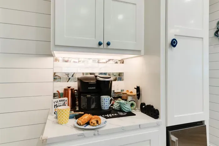 Fully stocked coffee bar