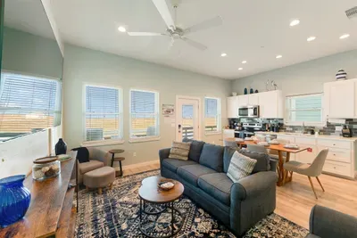 Open concept living and dining area