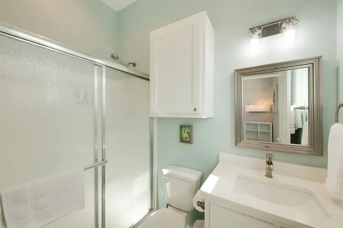 One of two full bathrooms
