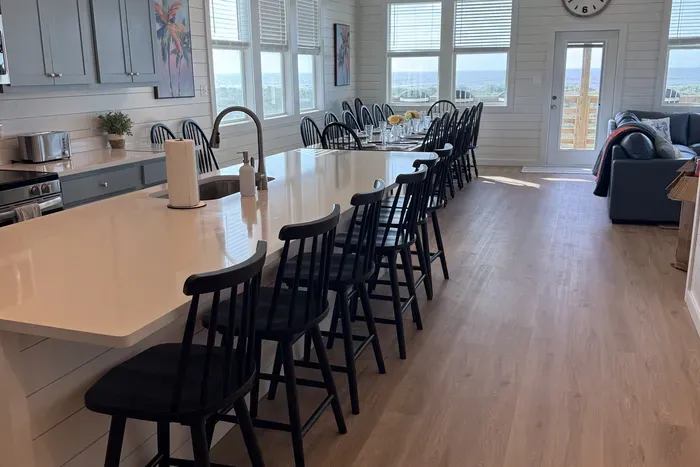 Clean, bright, and beautifully designed. Enjoy morning coffee at the bar before heading out for a day at the beach.