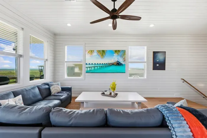 An open, light-filled living space that serves as a relaxing retreat during your stay. Kick back, stream your favorite shows, and enjoy the calm vacation atmosphere.