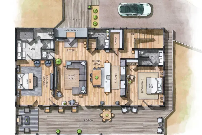 Layout of the main floor