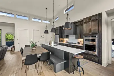 Open concept living and dining area