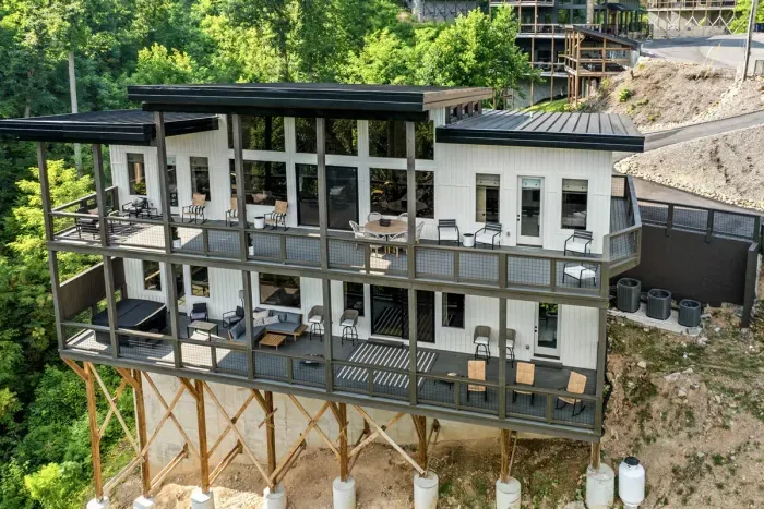 Two large decks with plenty of seating 