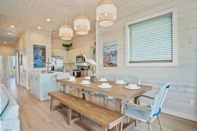 Dining area with seating for 10