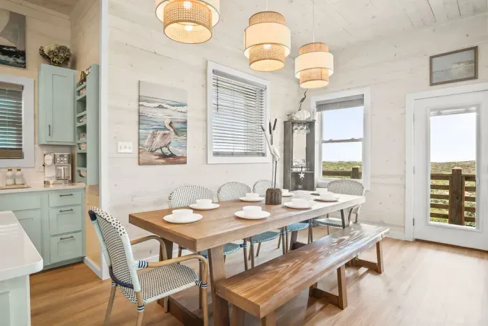 Dining area with view of the ocean