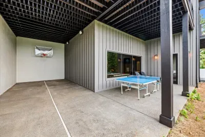 One of the only cabins in the smokies with a basketball court