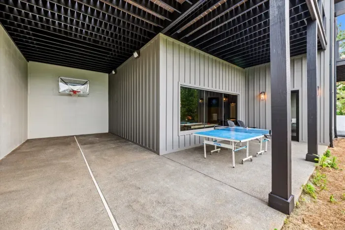 One of the only cabins in the smokies with a basketball court