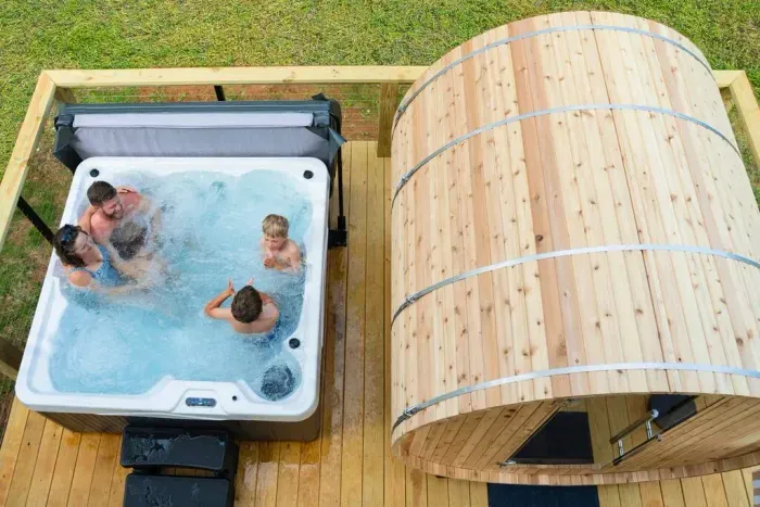 A perfect spot to relax—soak in the hot tub or unwind in the sauna.