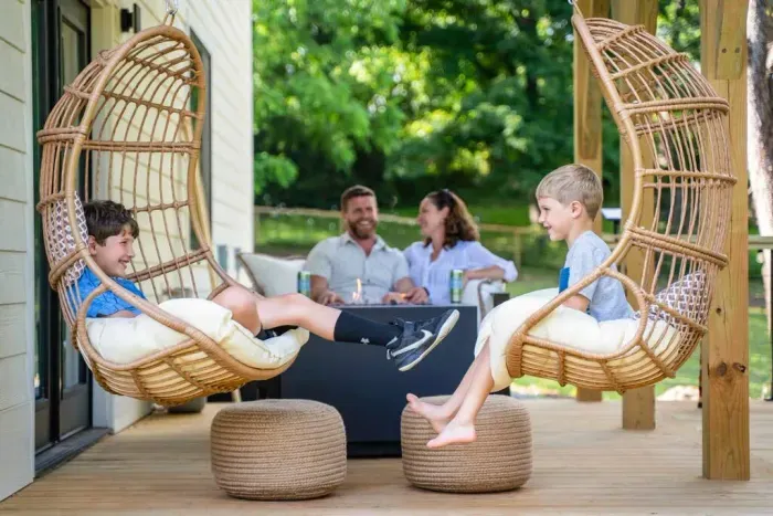 Relax with family around the fire pit on the deck, the perfect spot to recharge together.