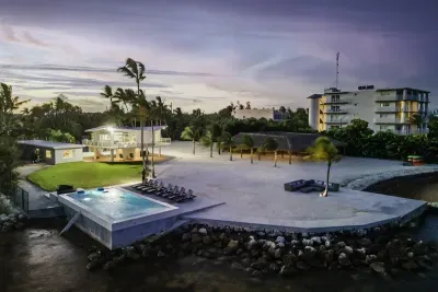 Aerial view of our beachfront