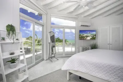 Ocean views from the master with a 50" Smart TV