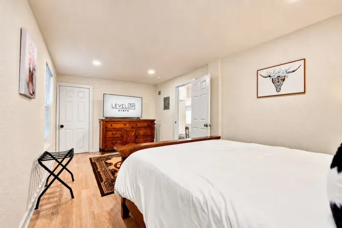 Casita bedroom with smart TV