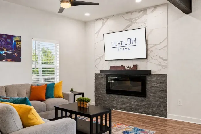 Colorful living room made for gathering