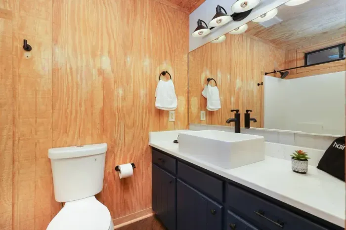 Relax and rejuvenate in our private bedroom suite complete with a fully-stocked bathroom! Our thoughtful amenities, including plush towels and complimentary toiletries, provide the ultimate convenience and comfort for your stay.