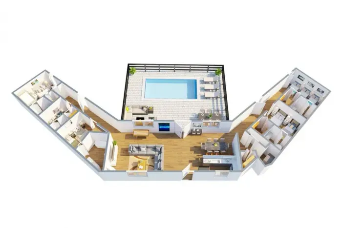Get a bird's eye view of our stunning property before you even check in, with our 3D layout of the entire house. Plan your stay with ease and get a sense of the space and all it has to offer.