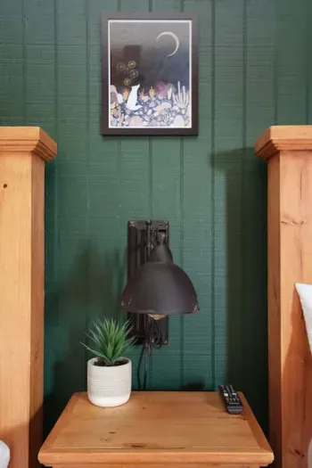 Experience the perfect blend of comfort and style in our Southwest-inspired bedroom. Unwind after a day on the river with our 43" LG TVs, perfect for catching up on your favorite shows or movies.