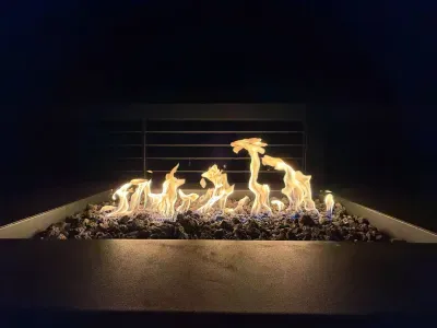 Unwind by the propane fire pit.