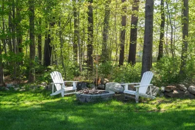 Fire pit in the backyard
