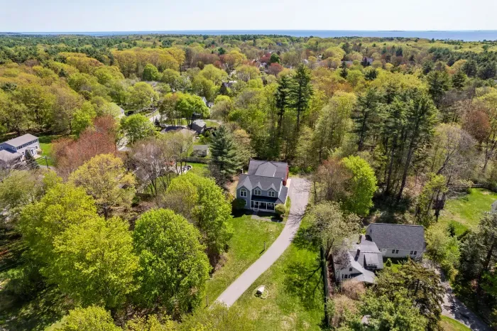 Aerial view of the home and the Atlantic ocean!