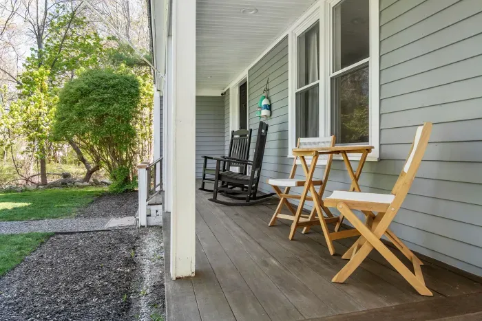The farmers porch on the front of the home!