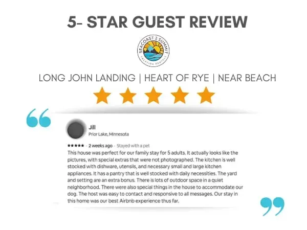 5 Star Review from a Recent Guest
