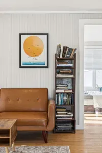 The living room with plenty of seating and a Smart TV. Plenty of natural light also!
