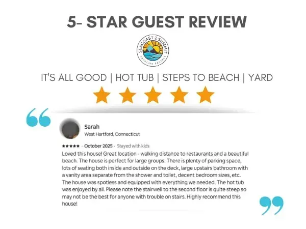 5 Star Review from a Recent Guest