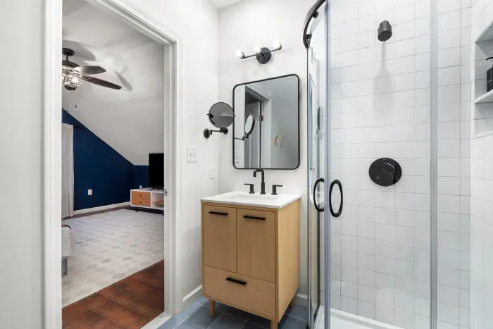 Primary bedroom 3/4 bath with standing shower