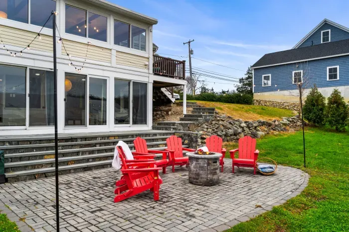 Cozy fire pit with Adirondack chairs