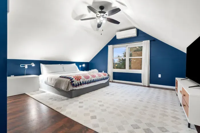 Primary bedroom with king bed