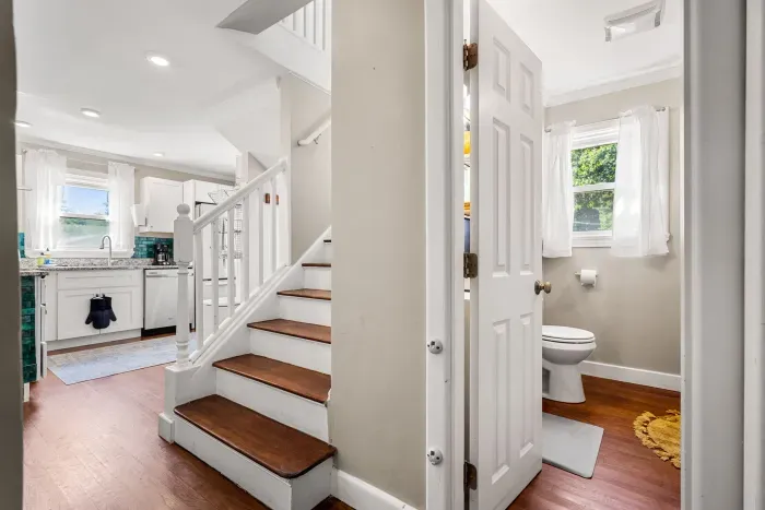 Convenient first-floor bathroom for easy access.