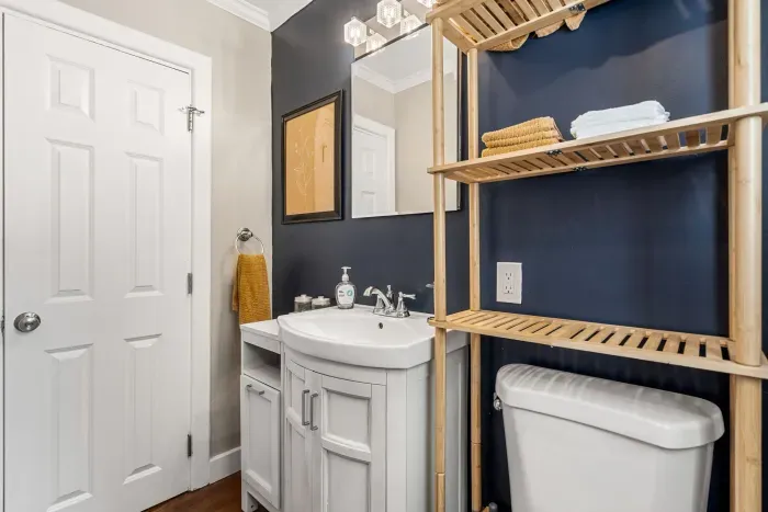 Convenient first-floor bathroom for easy access.