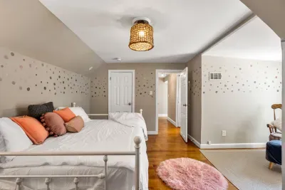 Comfortable king bed for a restful night's sleep.